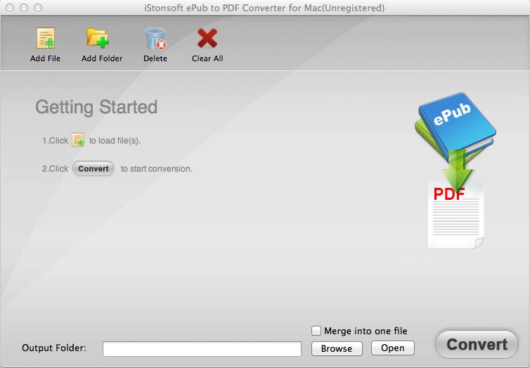 iStonsoft ePub to PDF Converter for Mac 2.1 : Main window