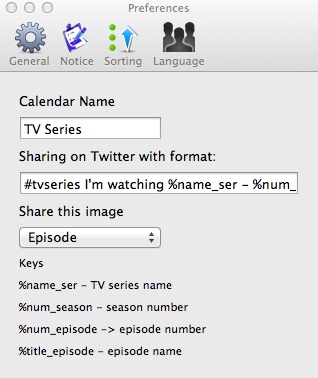 TV Series 0.7 : Program Preferences