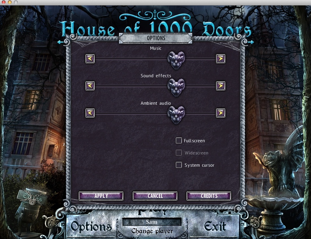 House of 1000 Doors: Family Secrets Collector's Edition 2.0 : Game Options
