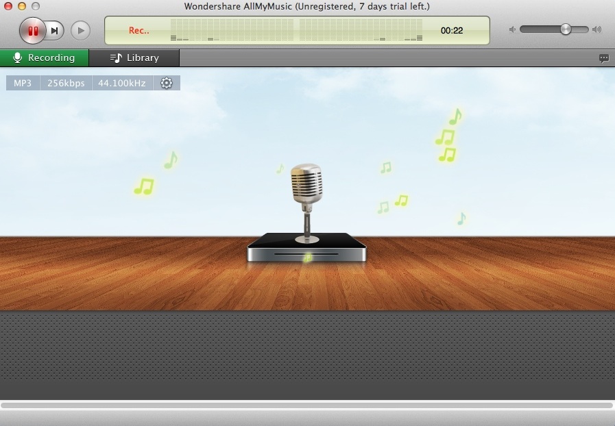 Wondershare AllMyMusic 2.1 : Recording Window