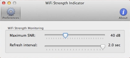 WiFi Strength Indicator 1.0 : Main Window
