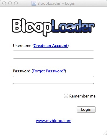 blooploader 0.7 : Main window