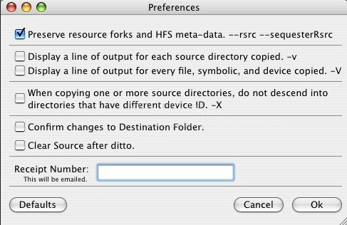 dittoGUI 4.5 : Preferences Window