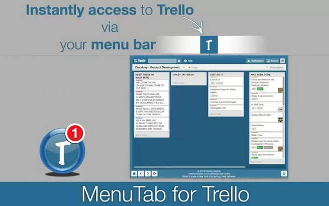 MenuTab for Trello 1.2 : Main Window