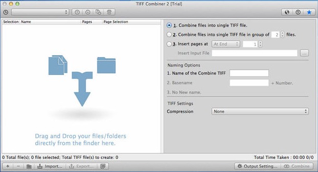 TIFF Combiner 2 2.0 : Main Window