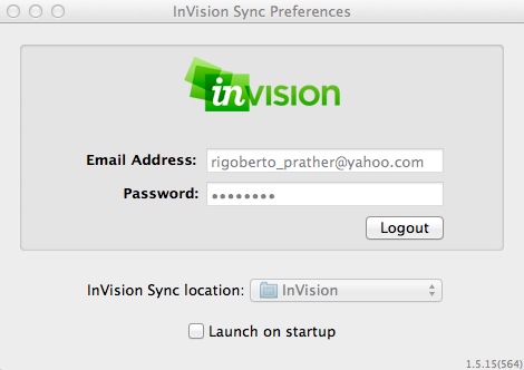 InVisionSync 1.5 : Login Window