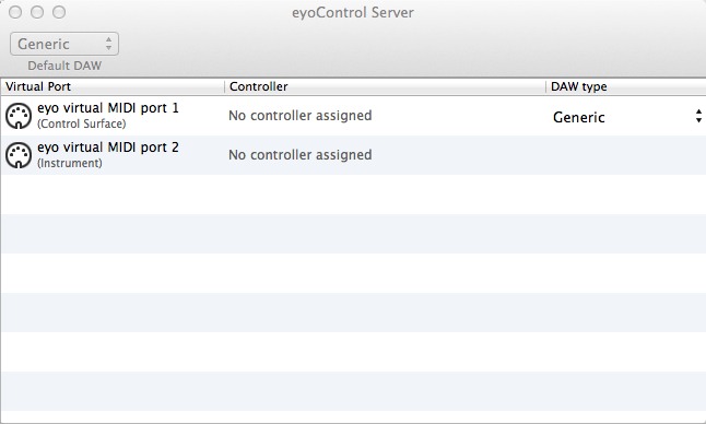 eyoControl Server 1.0 : Main Window