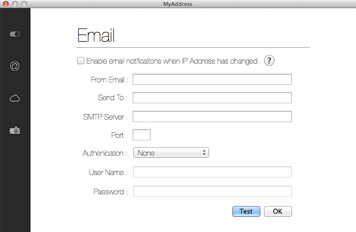 MyAddress 1.5 : Email Settings