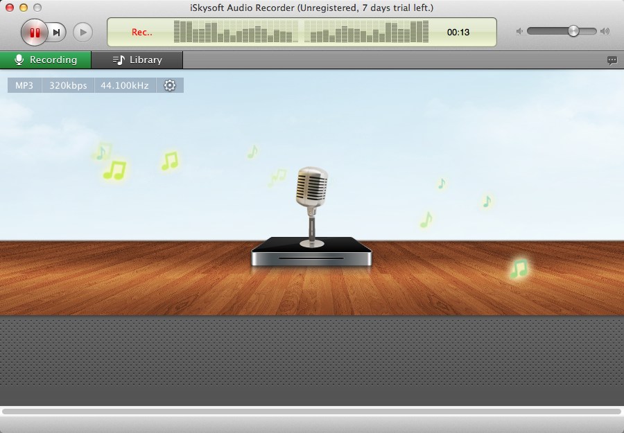 iSkysoft Audio Recorder : Recording Window