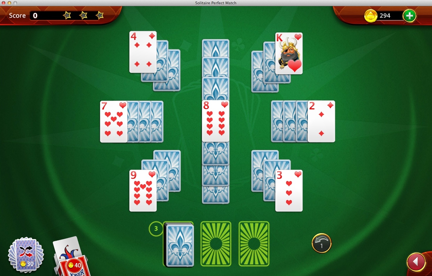 Solitaire Perfect Match : Gameplay Window