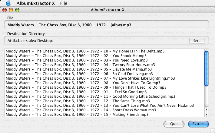 AlbumExtractor X 1.0 : Main window