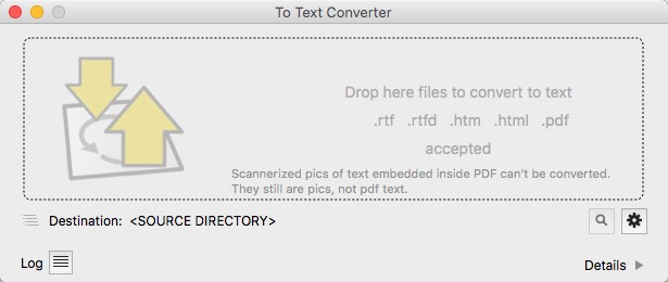 To Text Converter 1.2 : Main Window