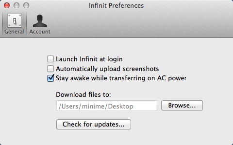 Infinit 0.9 : Program Preferences
