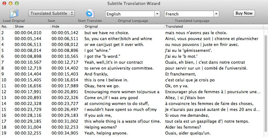 Subtitle Translation Wizard 2.0 : Main Window