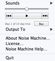 Noise Machine 1.1 : Main Menu