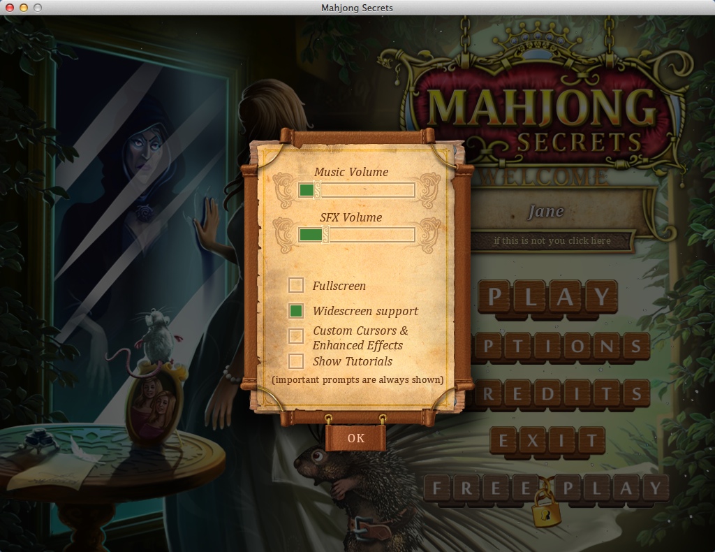 Mahjong Secrets 2.0 : Game Options
