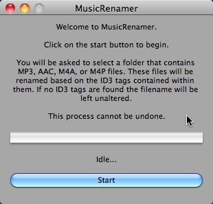 MusicRenamer 1.0 : Main Window