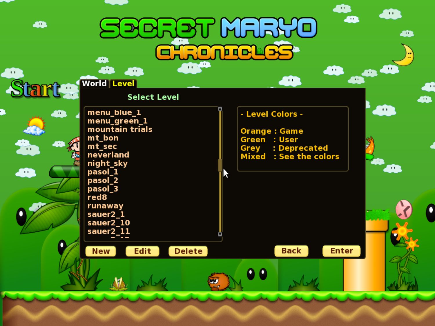 Secret Maryo Chronicles : Level Selection