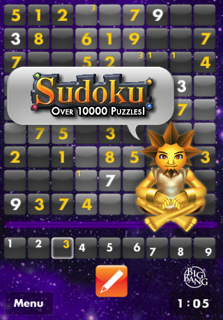 Big Bang Sudoku 1.0 : Main window