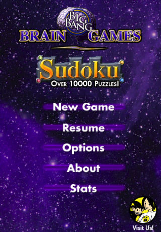 Big Bang Sudoku 1.0 : Main window