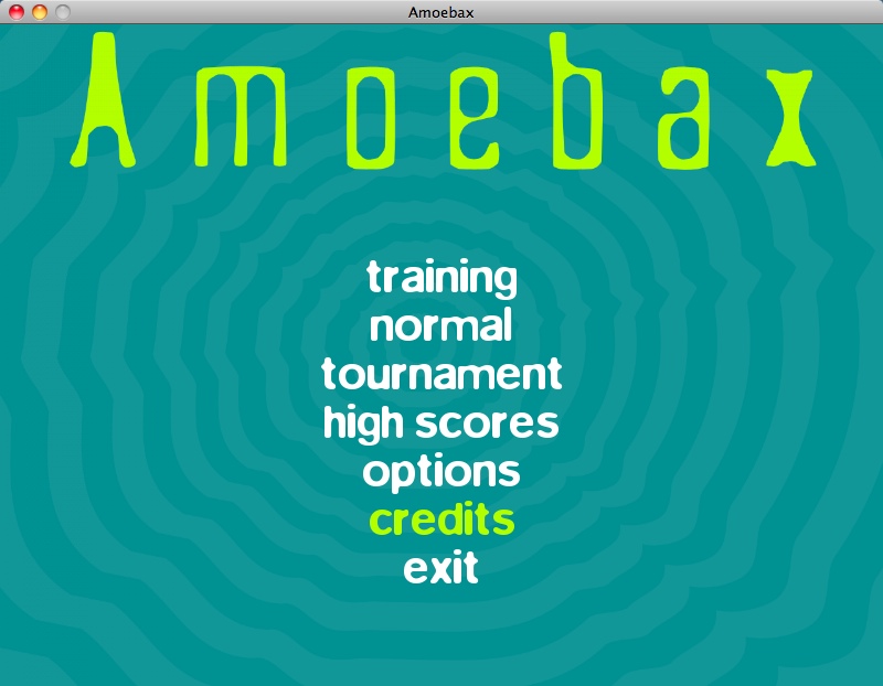Amoebax 0.2 : Main Menu