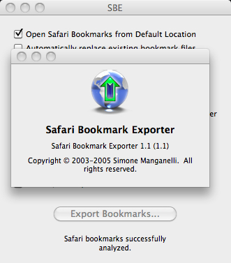 Safari Bookmark Exporter 1.1 : About
