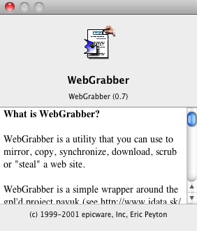 WebGrabber 0.7 : About window