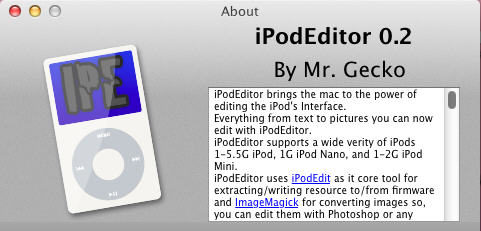 iPodEditor 0.2 : About Window