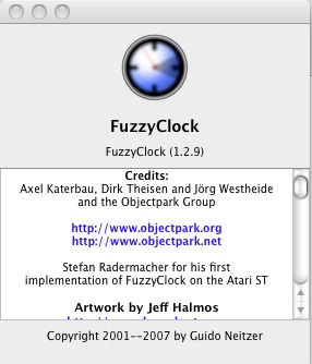FuzzyClock 1.2 : About
