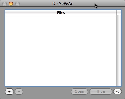 DisApPeAr 1.0 : Main window