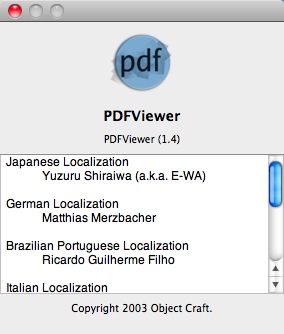 PDFViewer 1.4 : About Window