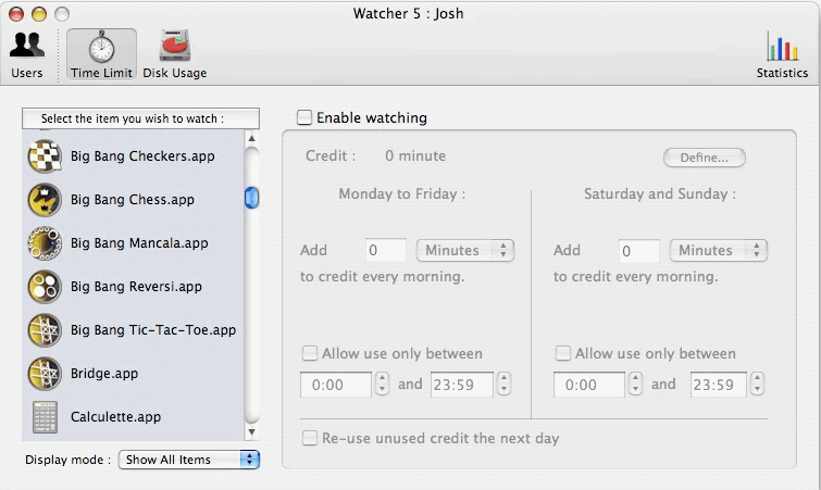 Watcher 5.4 : User interface