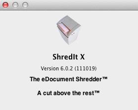 ShredIt X 6.0 : About window