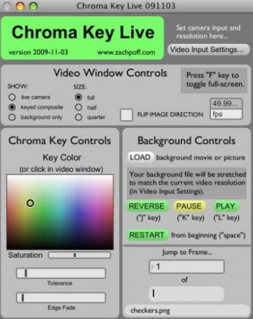 Chroma Key Live 5.0 : Main window