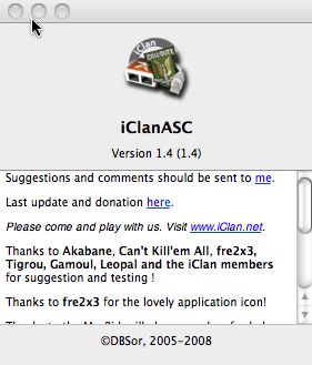 iClanASC 1.4 : Main window