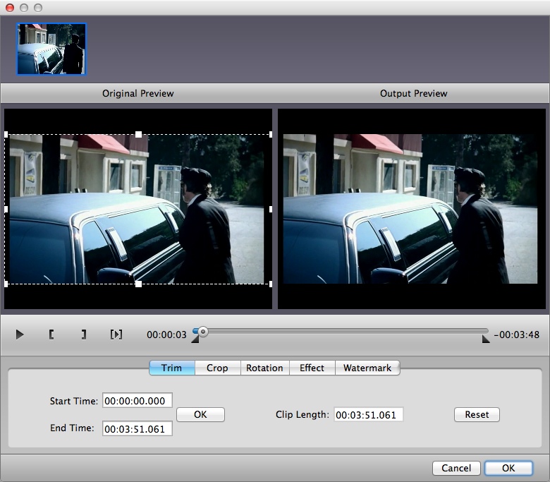 Leawo Video Converter Pro for Mac 3.3 : Editing Clip