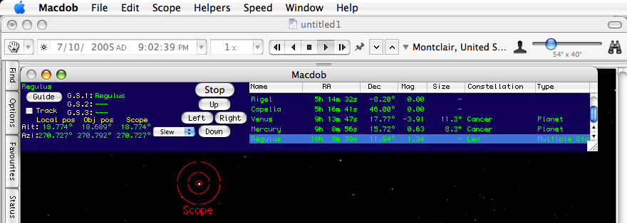 MacDob 1.0 beta : Main window