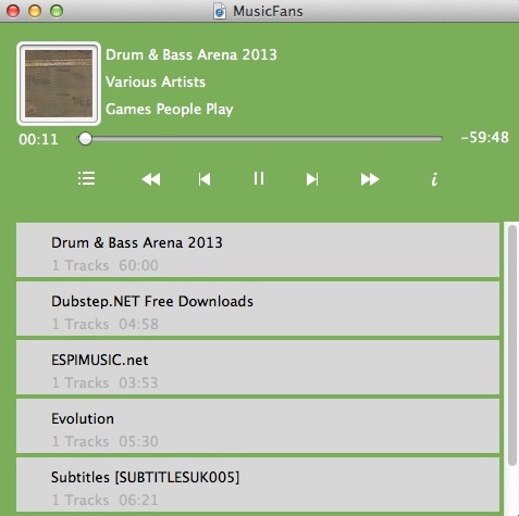MusicFans 3.1 : Playlist View Window