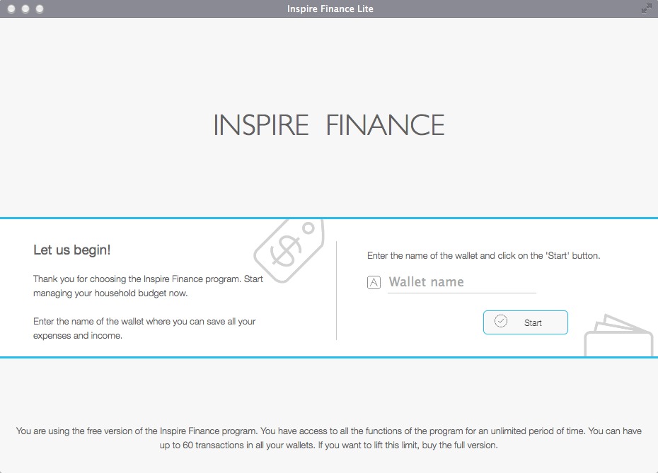 Inspire Finance Lite 3.1 : Main Window