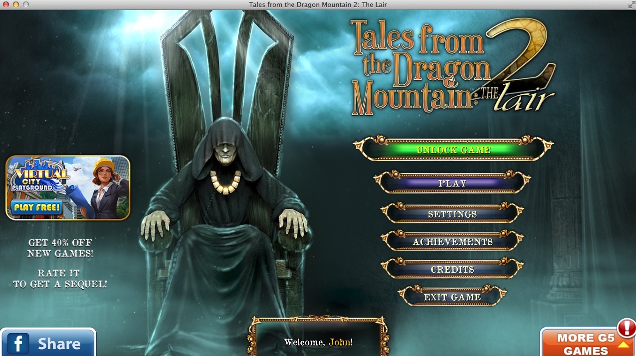 Tales from the Dragon Mountain: the Lair 1.0 : Main Menu