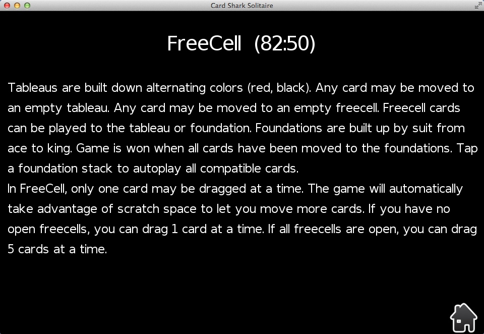Card Shark Solitaire 8.0 : Game Instructions