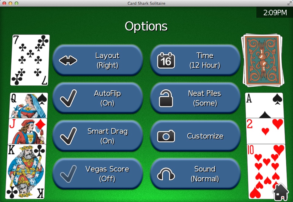 Card Shark Solitaire 8.0 : Game Options