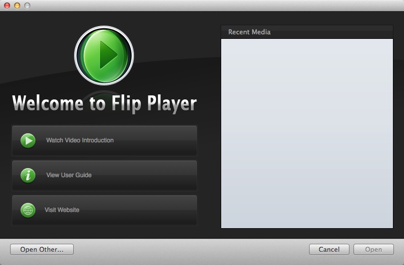 Flip Player 3.2 : Welcome Window
