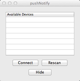 pushNotify 1.2 : Main window