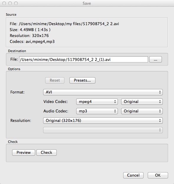 VideoBlend 1.3 : Configuring Conversion Output Settings