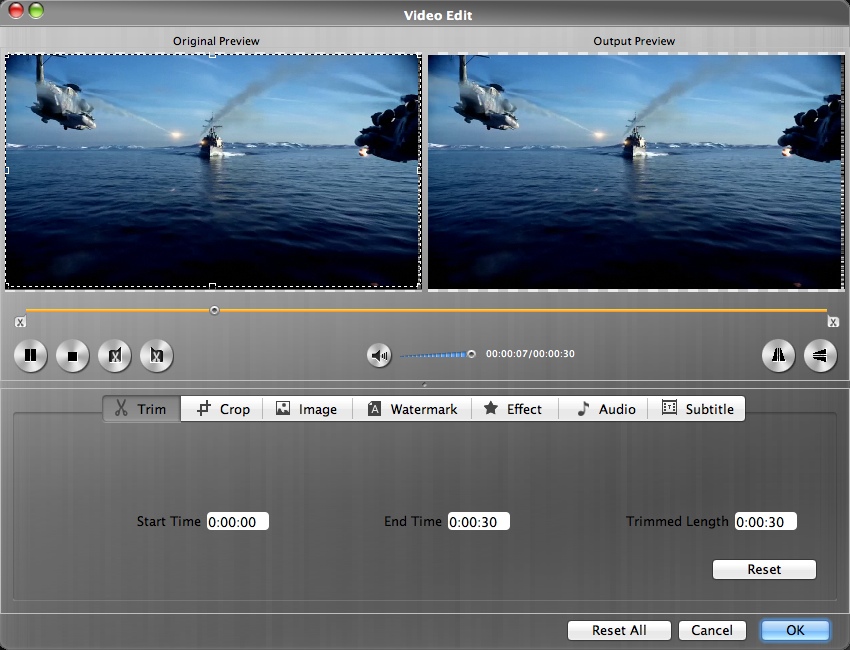 Bigasoft AVI to iMovie Converter 3.7 : Editing Input Videos
