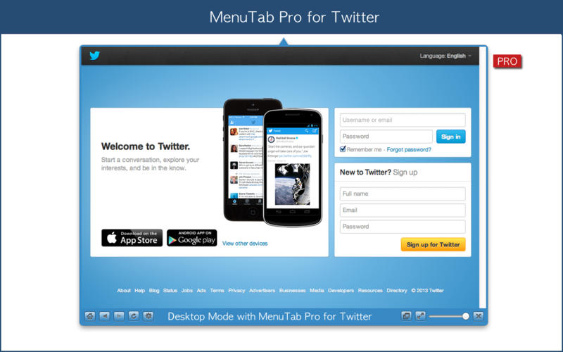 MenuTab Pro for Twitter 1.0 : Main window