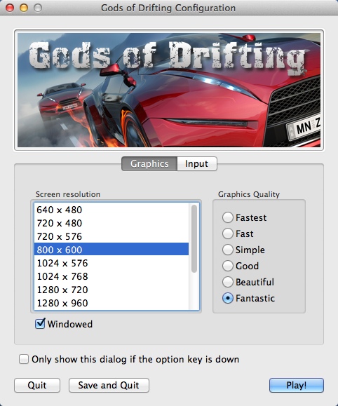 Gods of Drifting 1.1 : Configuring Display Settings
