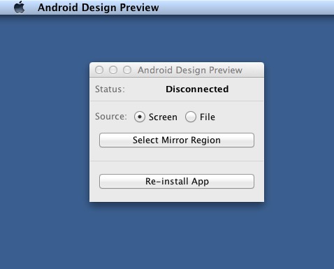 Android Design Preview 0.3 : Main Window