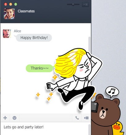 Line 3.6 : Chat and Stickers